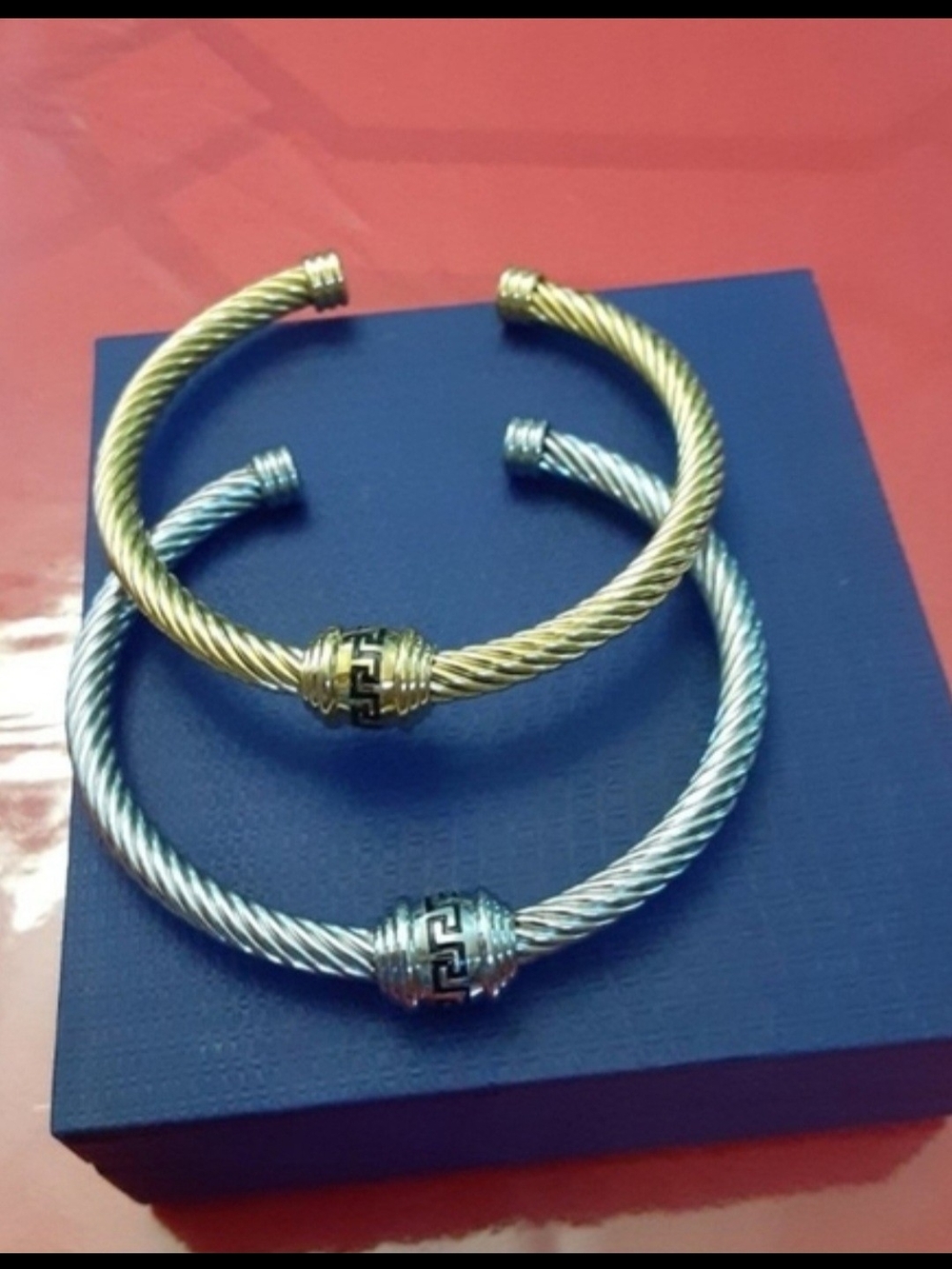 18kt Gold Plated Open Cuff Bangle - Picture 2 of 4
